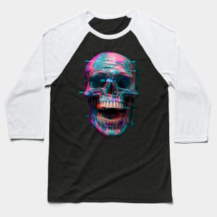 Glitch Skull Baseball T-Shirt